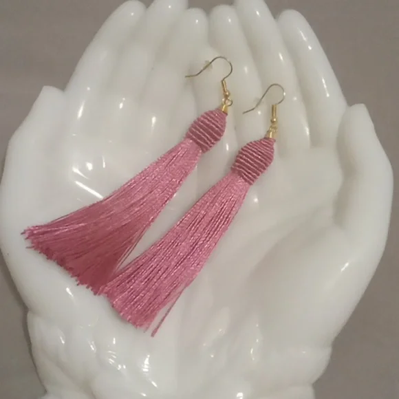 Barbie Pink Tassle Earrings - Picture 2 of 5